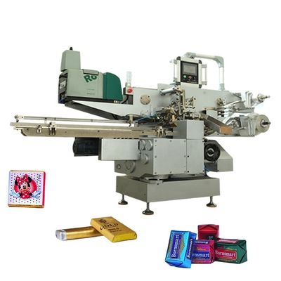 PLC-Servo-Touch-Bildschirm-gesteuerte automatische Durchfluss Schokoladenstücke Papierverpackung Horizontale Verpackungsmaschine